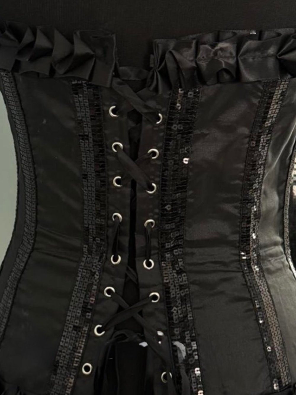 Adore Me Black Ribbon and Sequin detail Corset Xl NWT - Picture 2 of 4